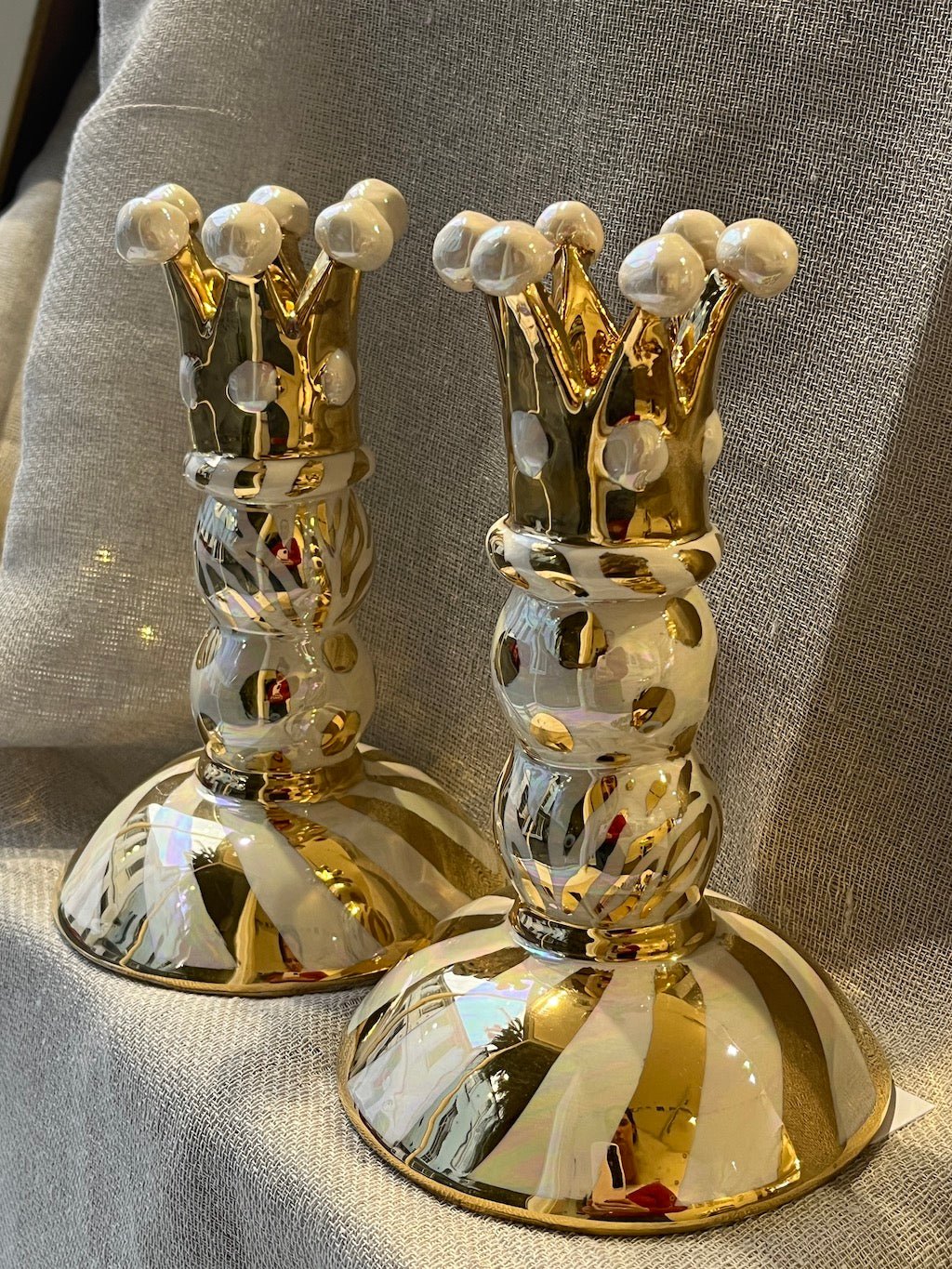 Candlestick Holder (Short Gold) - Mary - Rose Young - Beside The Wave