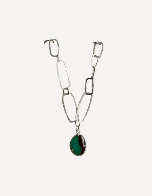 Chrysoprase Pendant Mini Monolith Chain Necklace - Lucy Spink - Beside The Wave