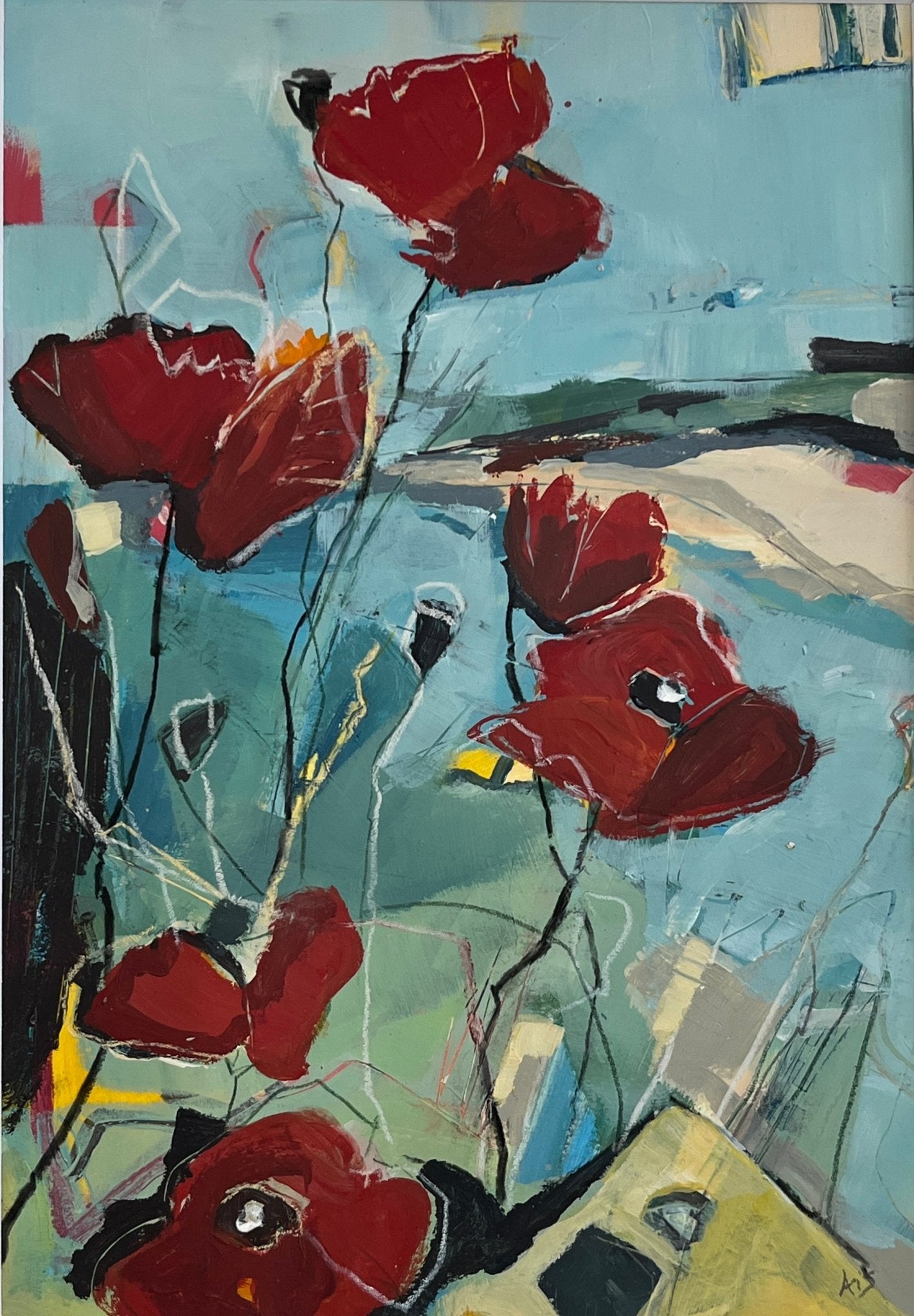 Coastal poppies over Fistral - Aisleigh Anne - Beside The Wave