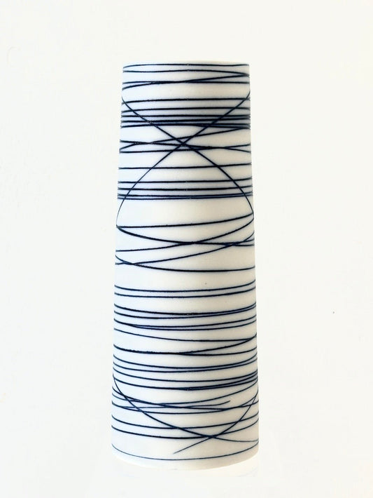 Cylinder Vase (Blue Lines) - Ali Tomlin - Beside The Wave