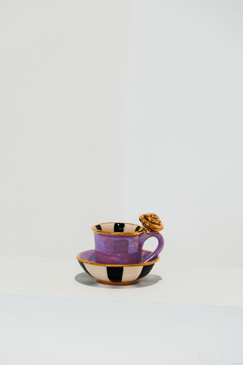 Dami Tasse with Rose & Saucer, Purple - Mary - Rose Young - Beside The Wave