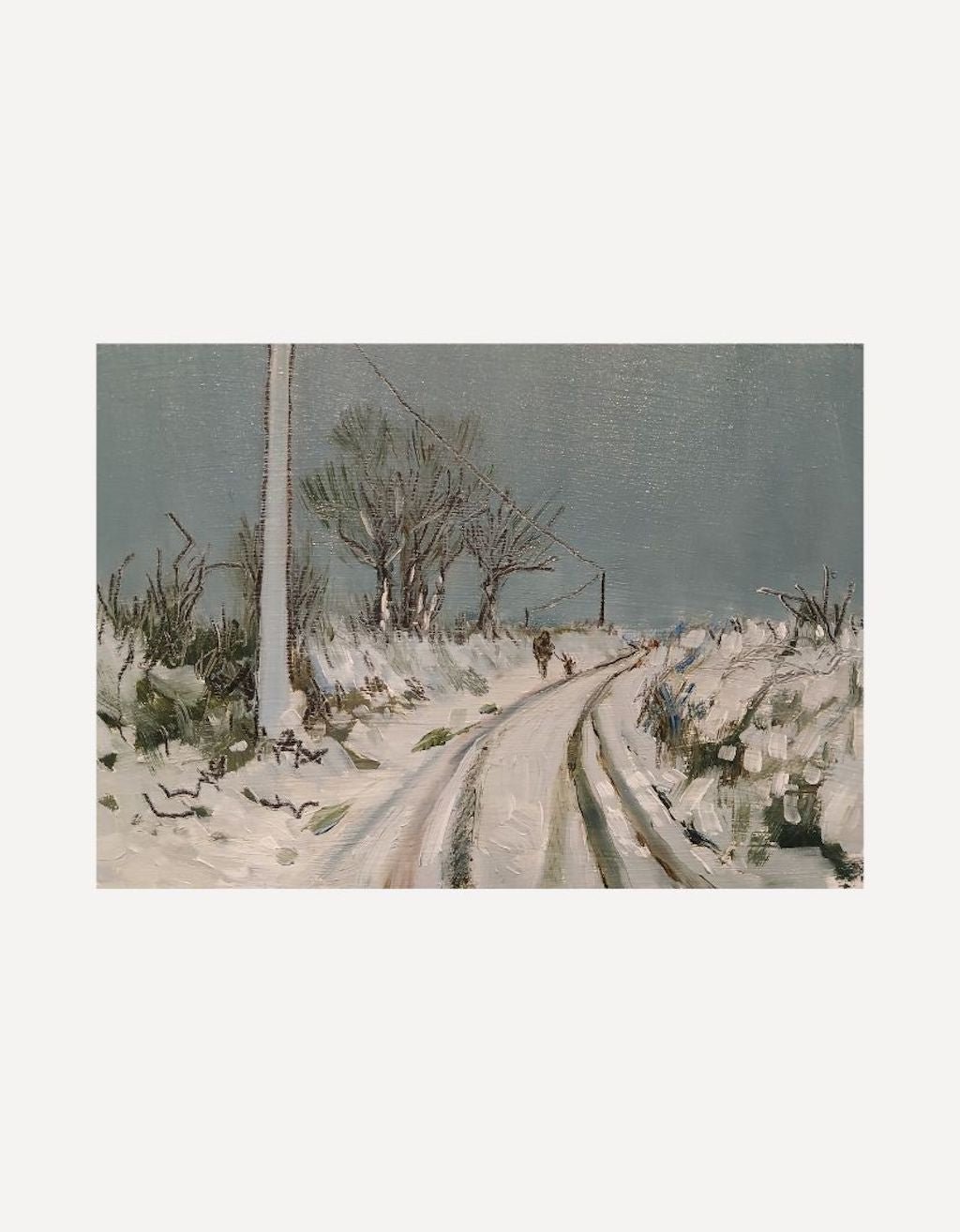 Dog Walk in the Snow - Sarah Wimperis - Beside The Wave