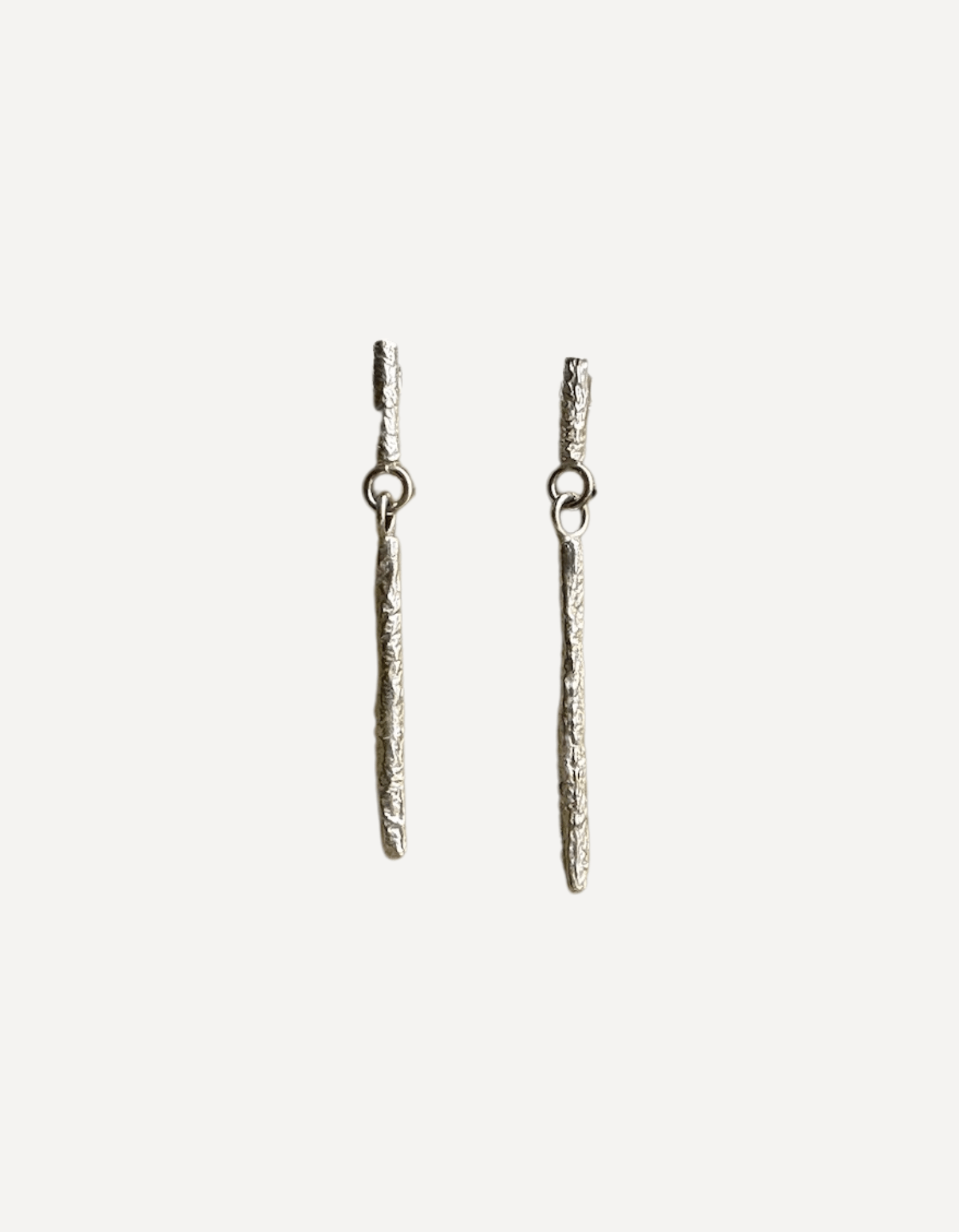 Double Bar Drop Reticulated Silver Earrings - Lucy Spink - Beside The Wave