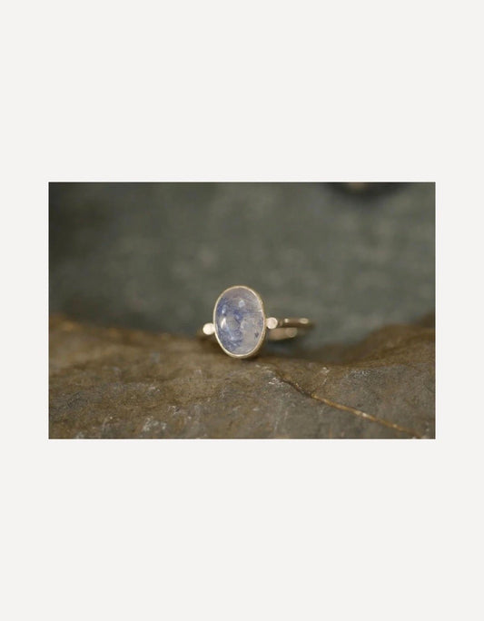 Dumortierite Quartz Silver Ring-Lucy Spink-Beside The Wave