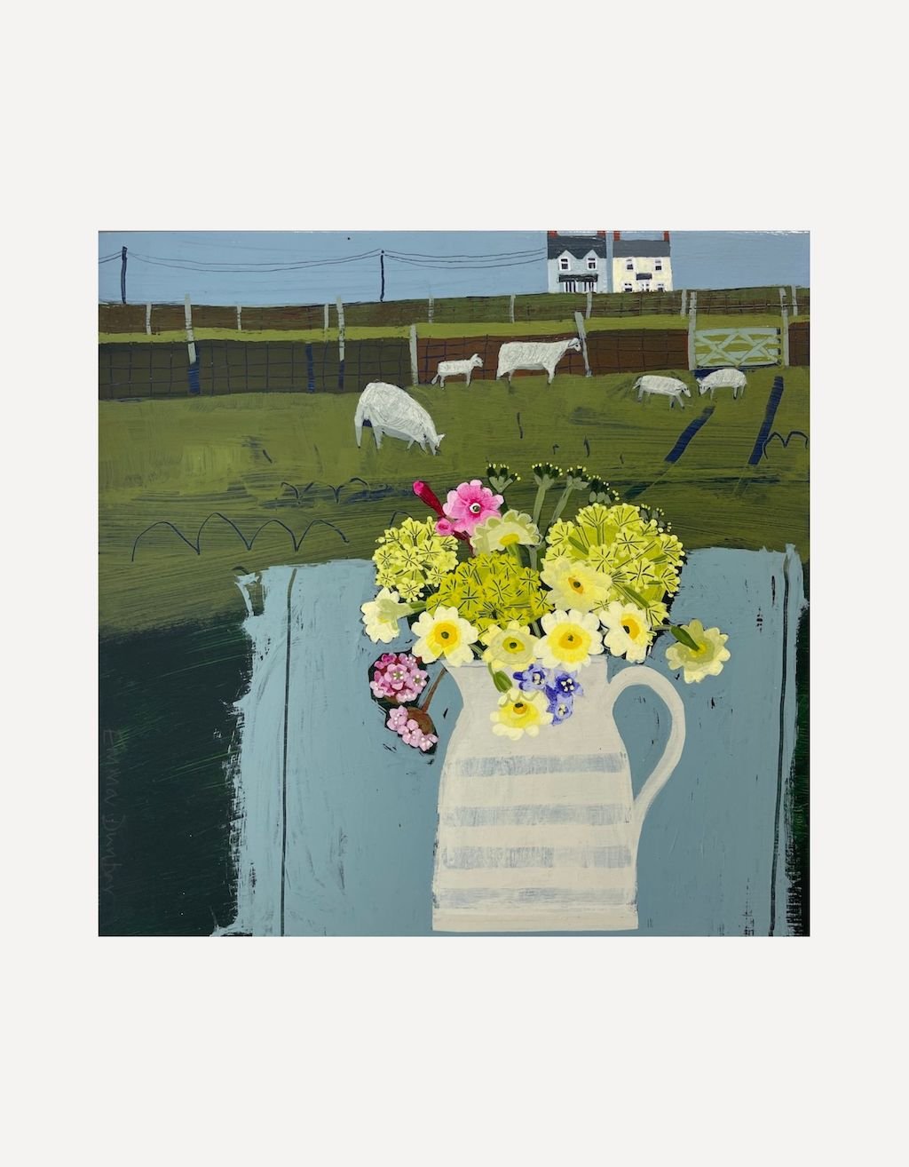 Easter Primroses and Sheep - Emma Dunbar - Beside The Wave
