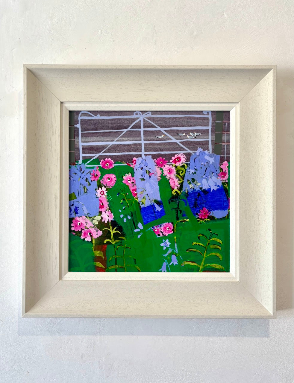 Pink Campions & Bluebells in a gateway