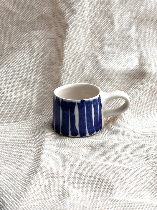 Espresso Mug (Cobalt Stripe) - Emily Tapp - Beside The Wave
