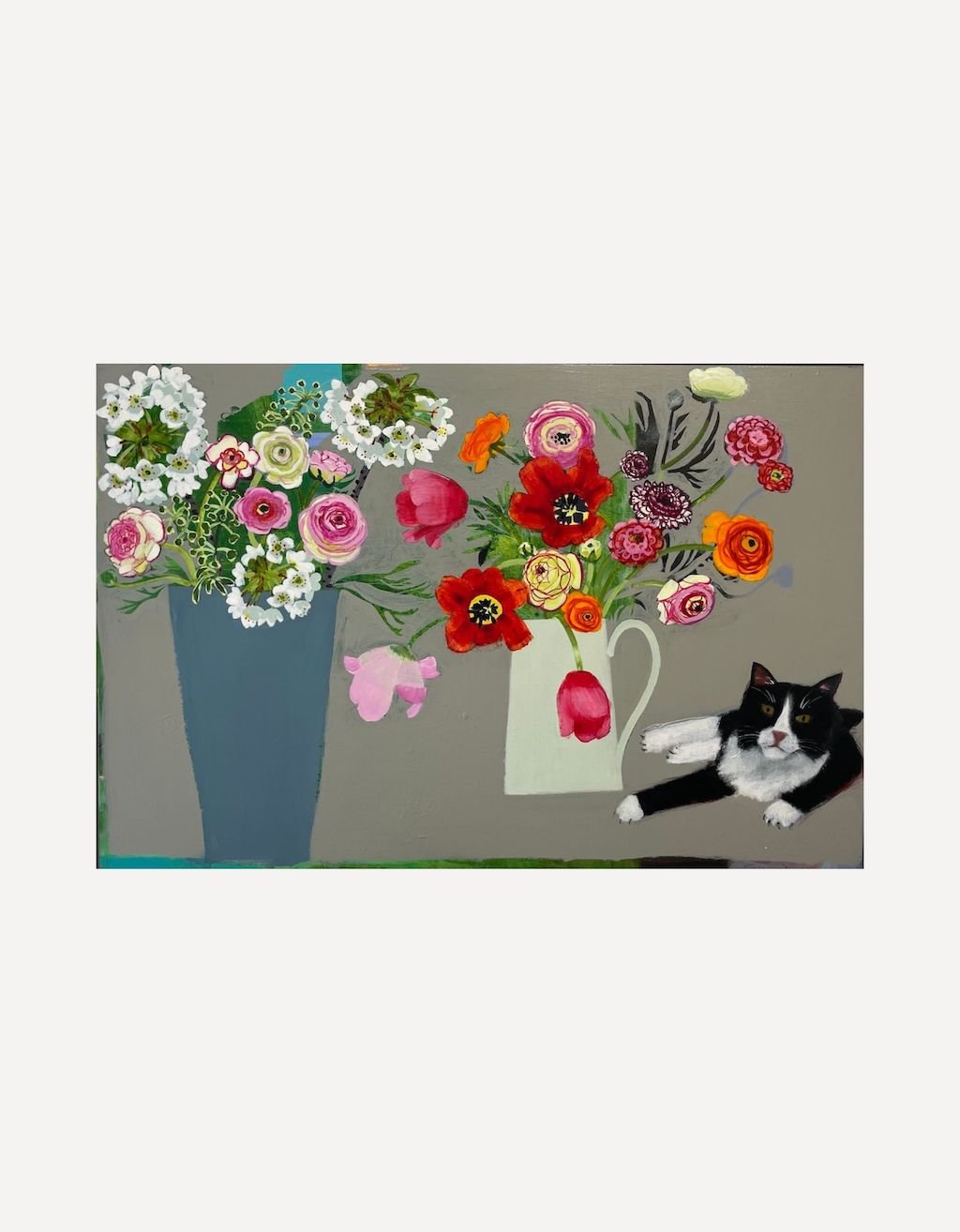 Fabulous Flowers and A Black & White Cat - Emma Dunbar - Beside The Wave