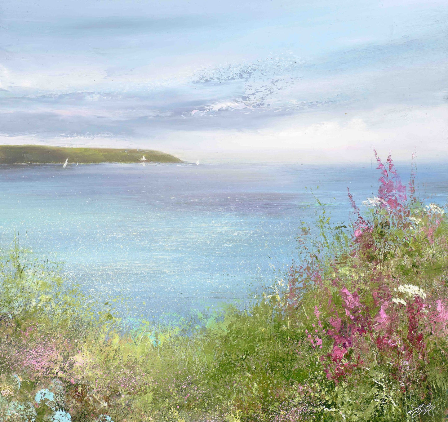 Foxgloves watch over Falmouth Bay from Pendennis - Amanda Hoskin - Beside The Wave