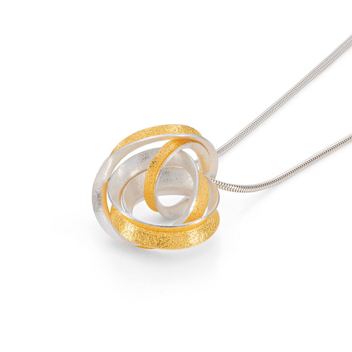 Gold Lined Curl Knot Pendant - Stephanie Johnson - Beside The Wave