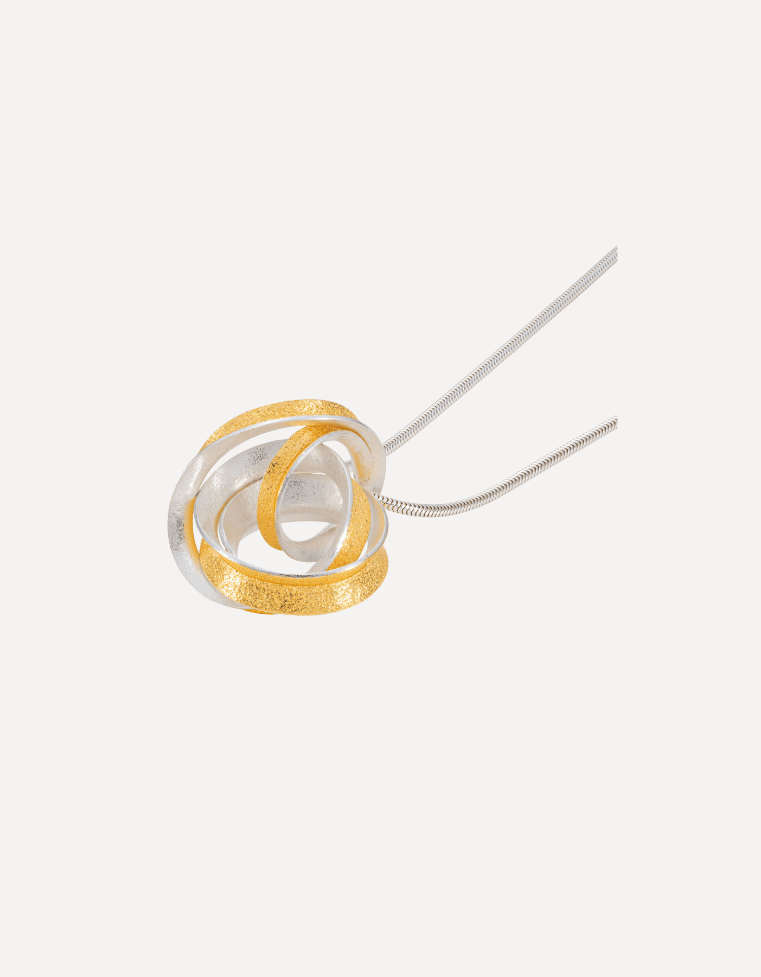Gold Lined Curl Knot Pendant - Stephanie Johnson - Beside The Wave