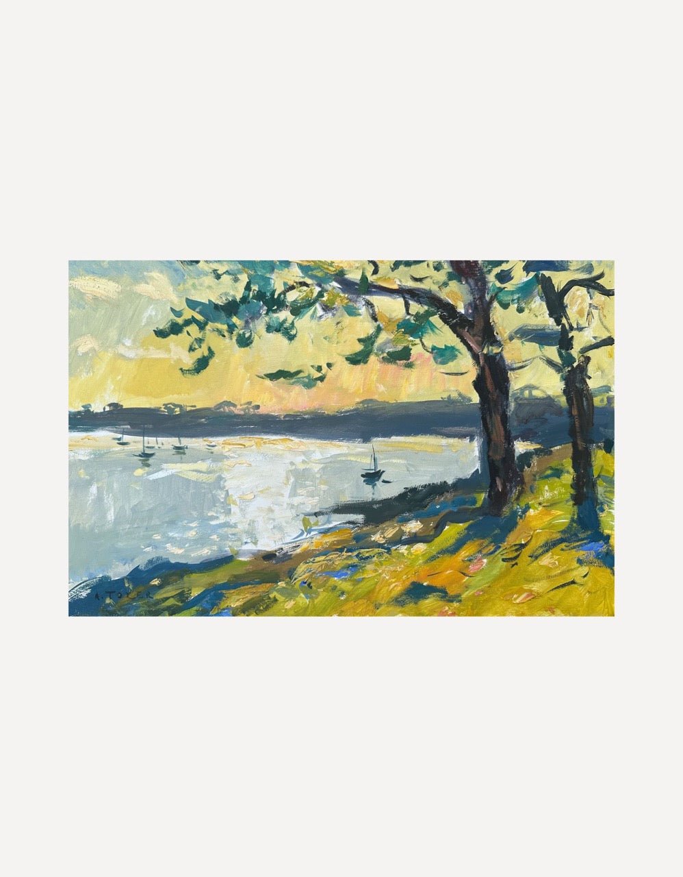Golden Afternoon Light Across Helford River-Andrew Tozer-Beside The Wave