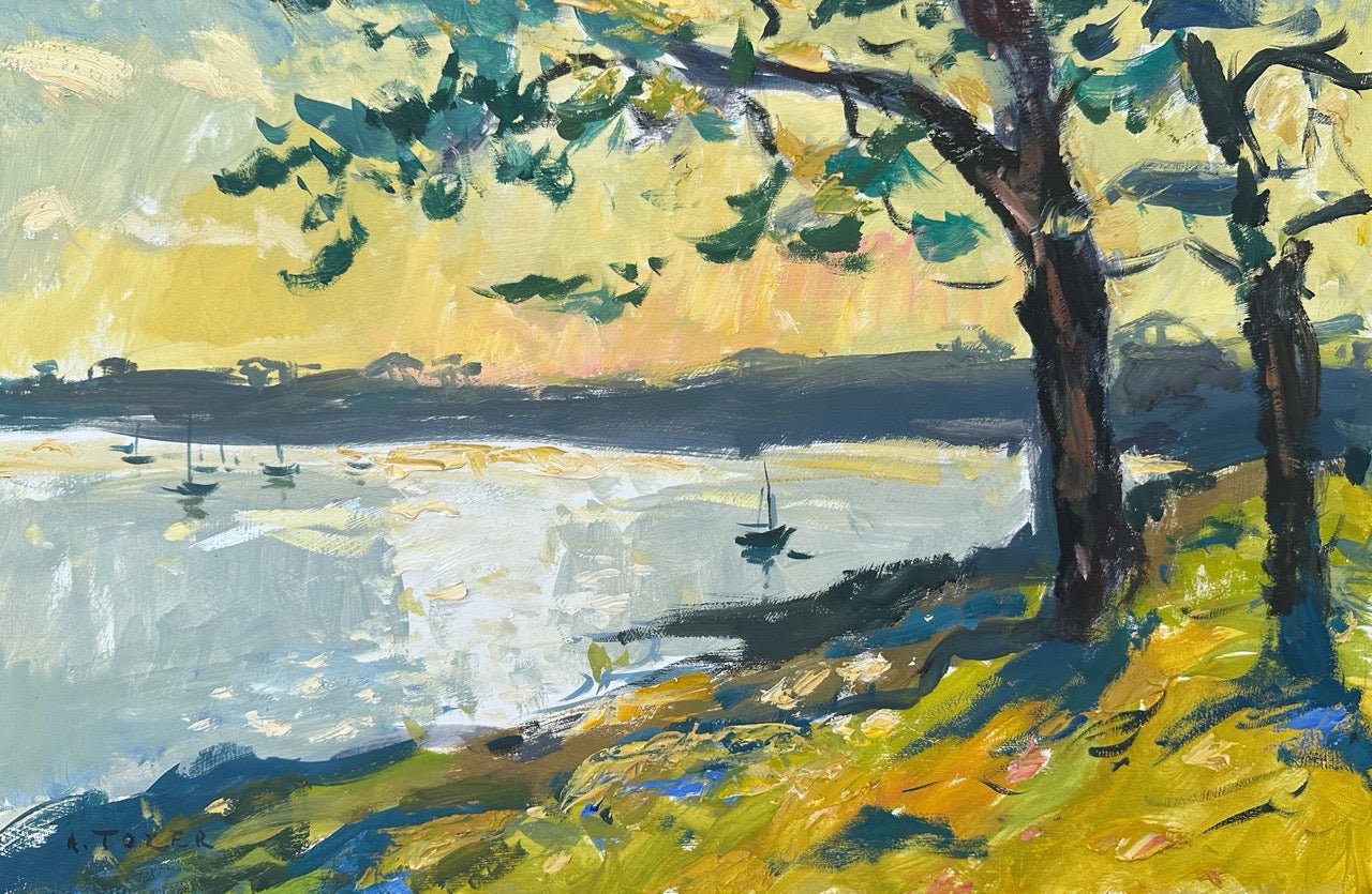 Golden Afternoon Light Across Helford River-Andrew Tozer-Beside The Wave