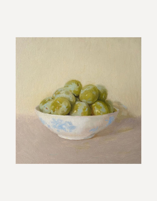 Greengages in a Blue Bowl-Johnty Robinson-Beside The Wave