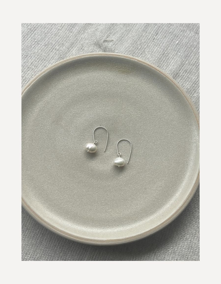 Ivory Keishi Pearl Earrings - Cat Birch - Beside The Wave