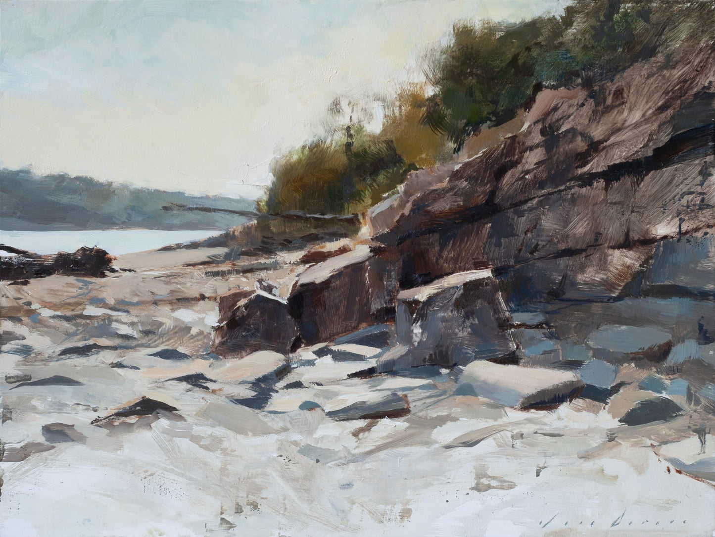 Durgan Rocks in Spring Light