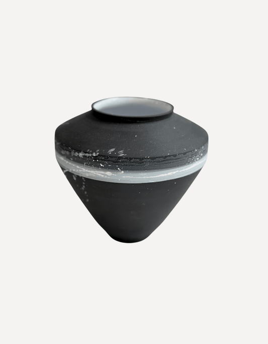 Large Black Porcelain Diamond Vase - Steve Smith - Beside The Wave