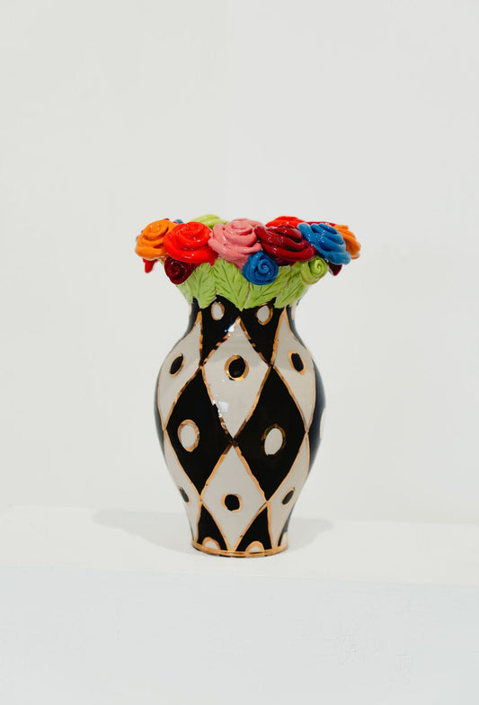 Large Multiflower Encrusted Vase - Mary - Rose Young - Beside The Wave