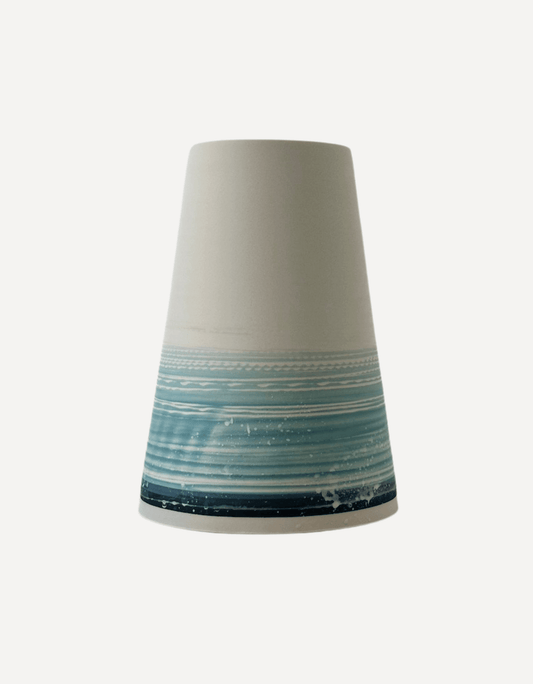 Large Porcelain Conical Vase (Summer Shore) - Steve Smith - Beside The Wave
