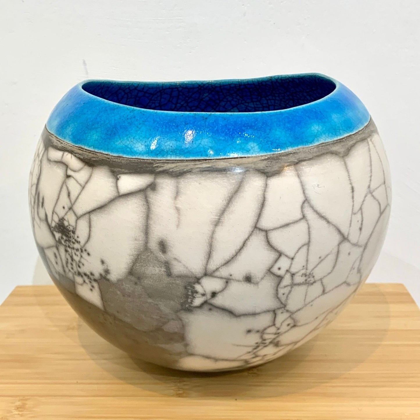 Large Round Turquoise Sea & Cliffs Pot - Catherine Lucktaylor - Beside The Wave