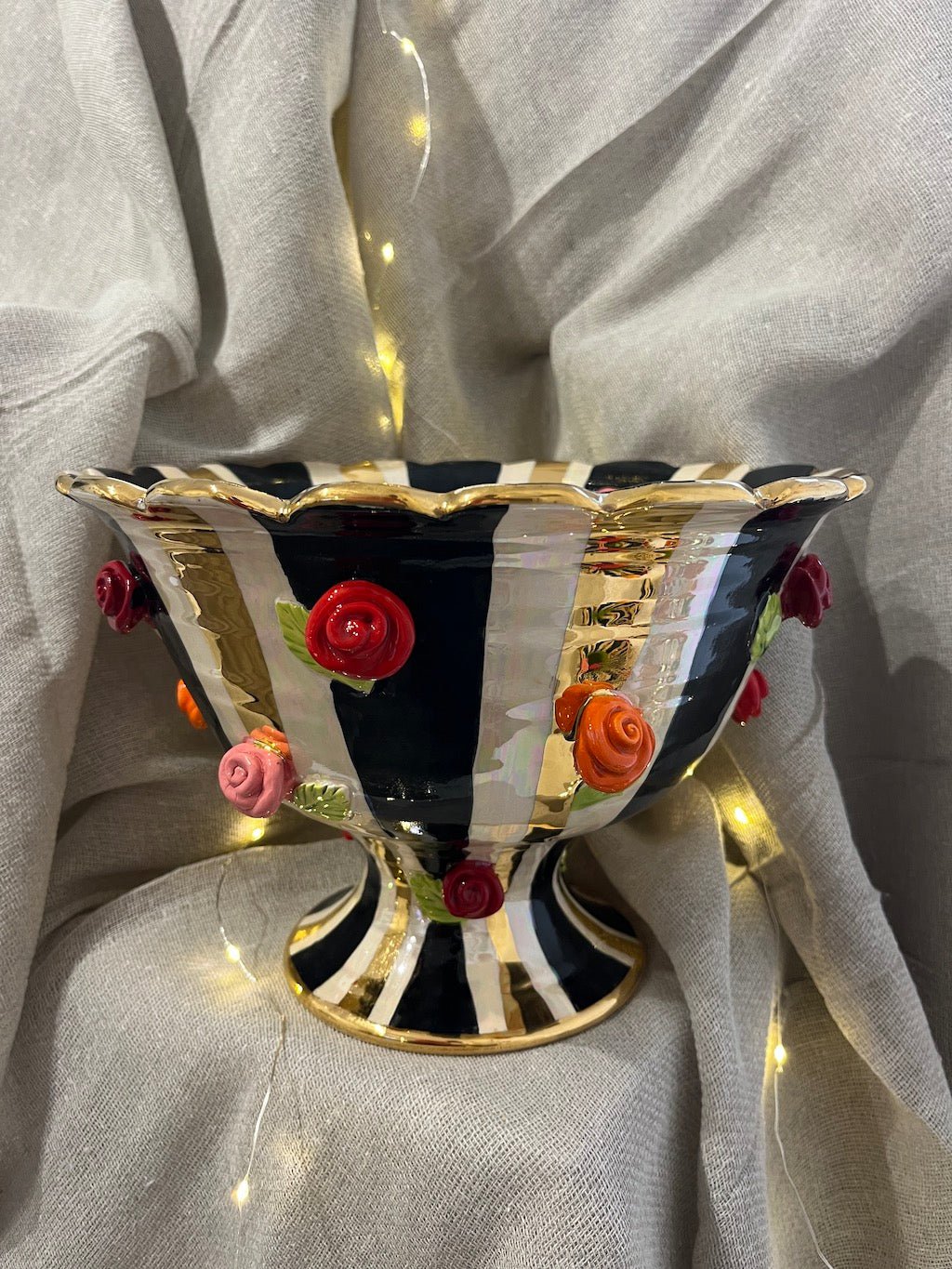 Large Salad Bowl (Rose Encrusted) - Mary - Rose Young - Beside The Wave