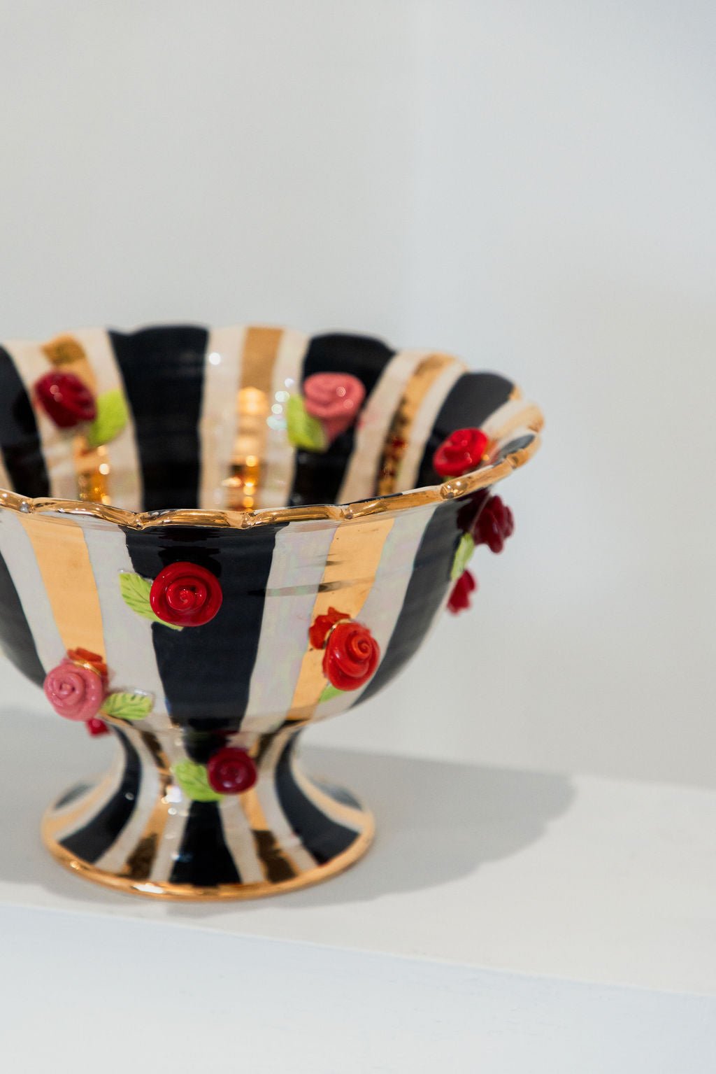 Large Salad Bowl (Rose Encrusted) - Mary - Rose Young - Beside The Wave