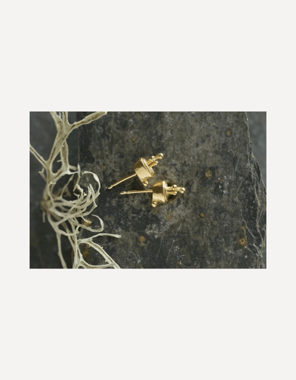 Lichen cluster studs, gold plated - Lucy Spink - Beside The Wave