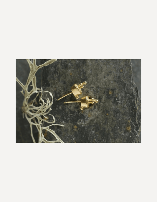 Lichen cluster studs, gold plated - Lucy Spink - Beside The Wave