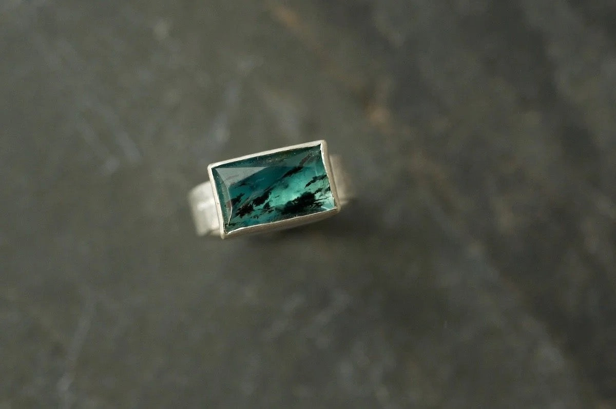 Peruvian Blue Opal Rock Pool Ring