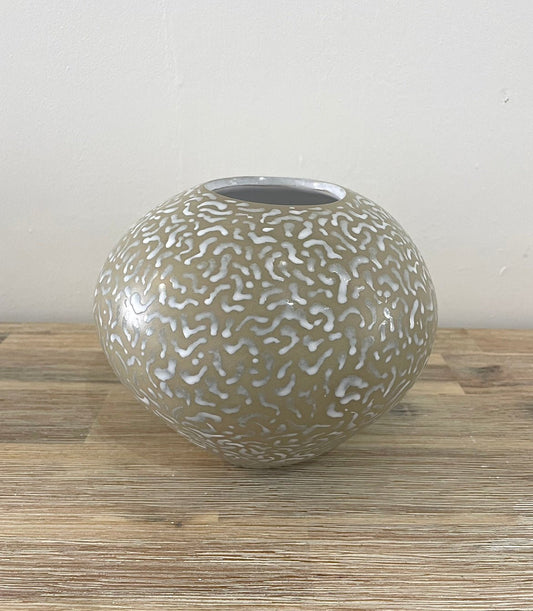 Medium Green Painted Glaze Pot - Annie Hellyer - Beside The Wave