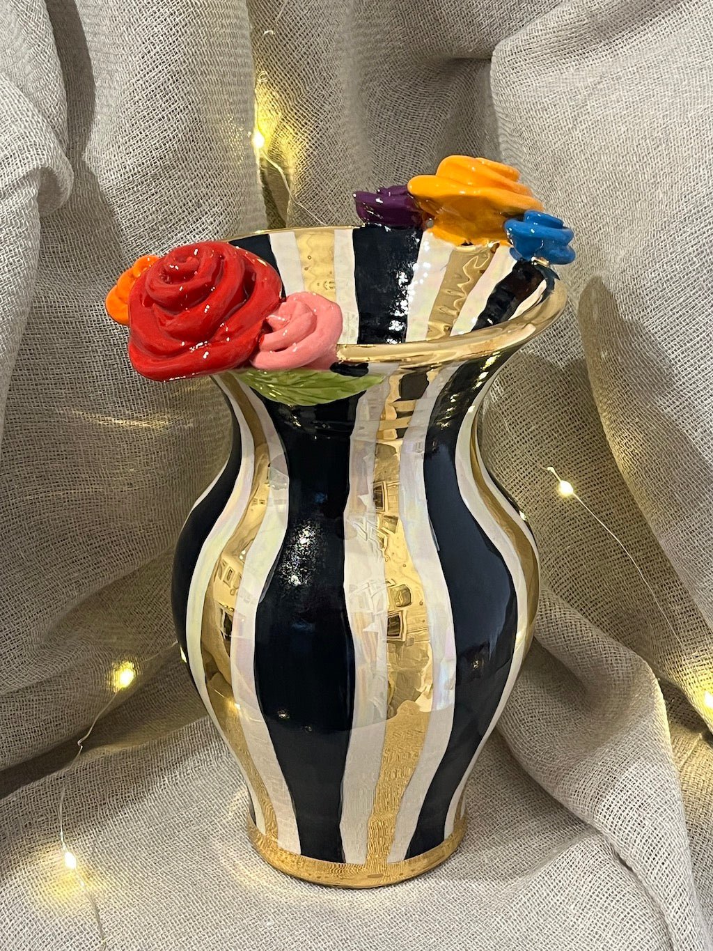 Medium Vase (Black &Gold) - Mary - Rose Young - Beside The Wave
