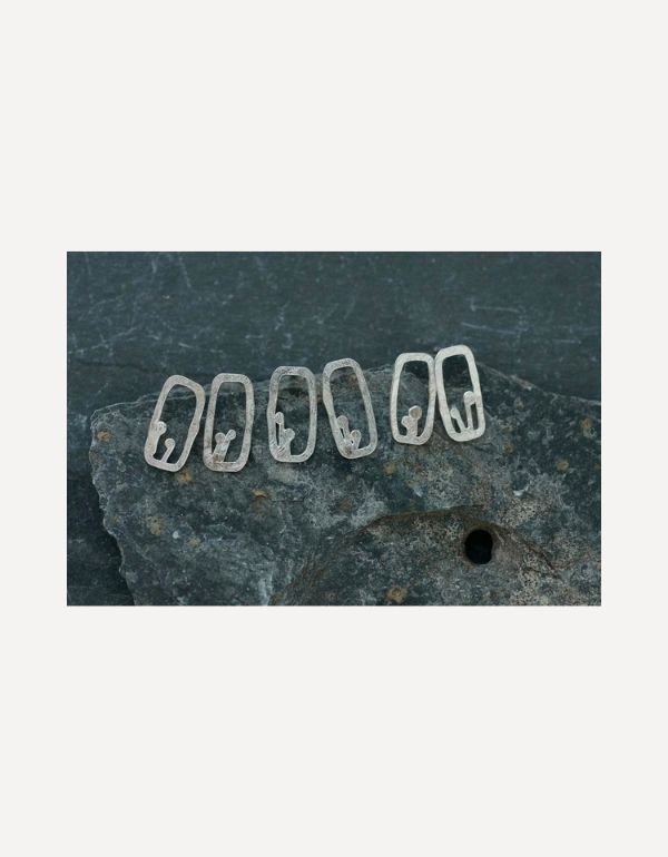 Mini monolith studs with lichen detail - Lucy Spink - Beside The Wave