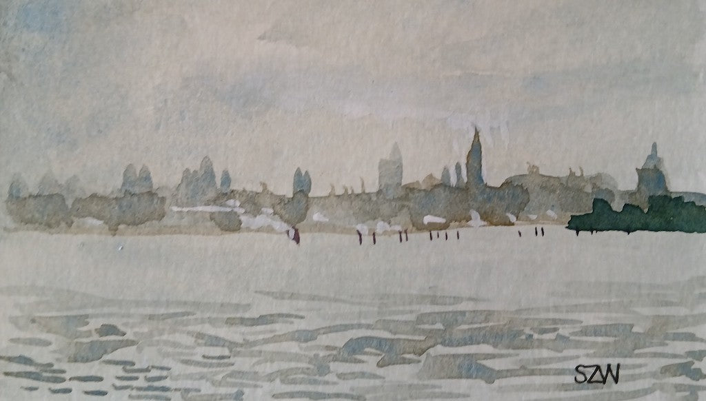 Misty Morning, Towards Venice - Sarah Wimperis - Beside The Wave