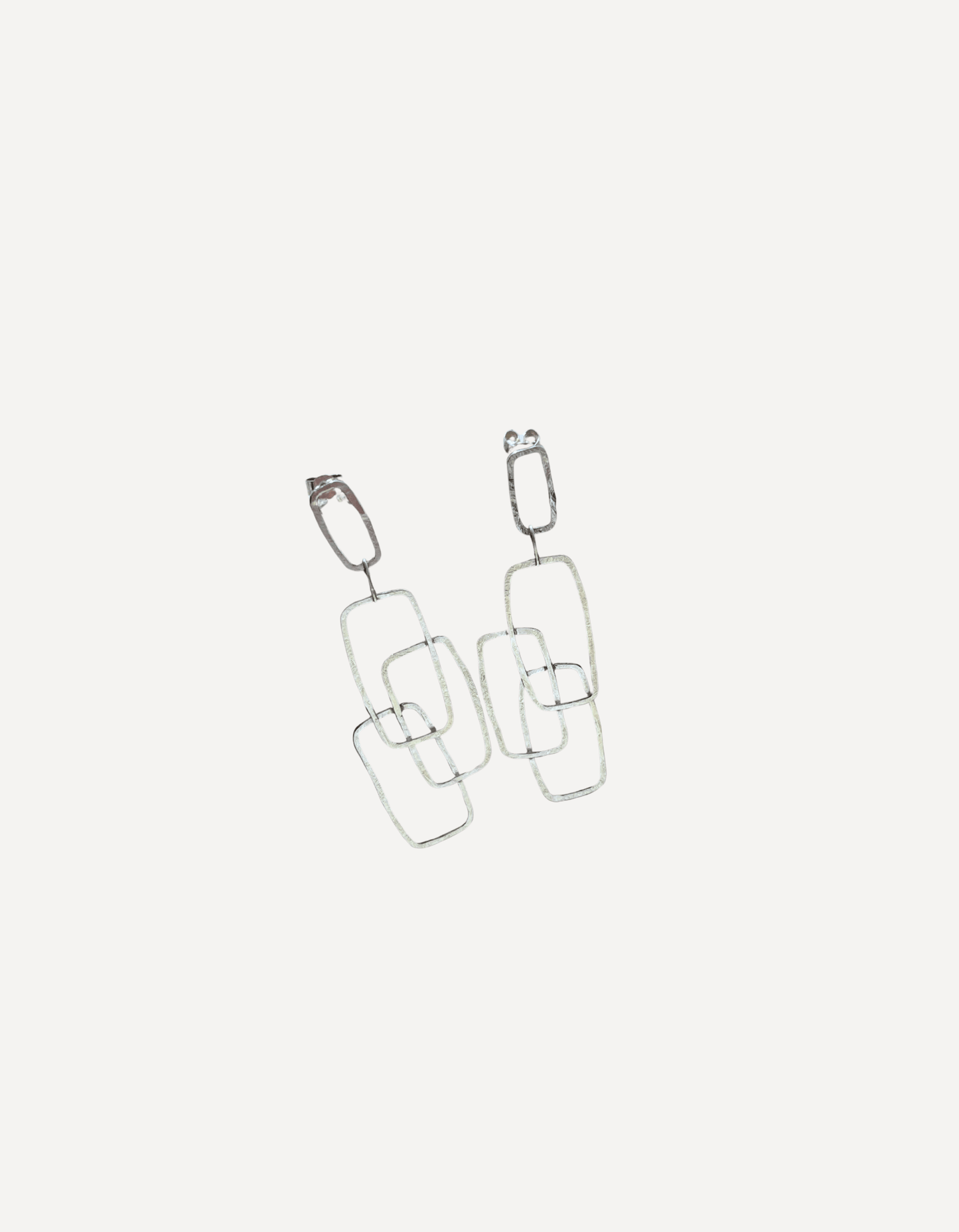 Monolith statement open rectangle drop earrings - Lucy Spink - Beside The Wave