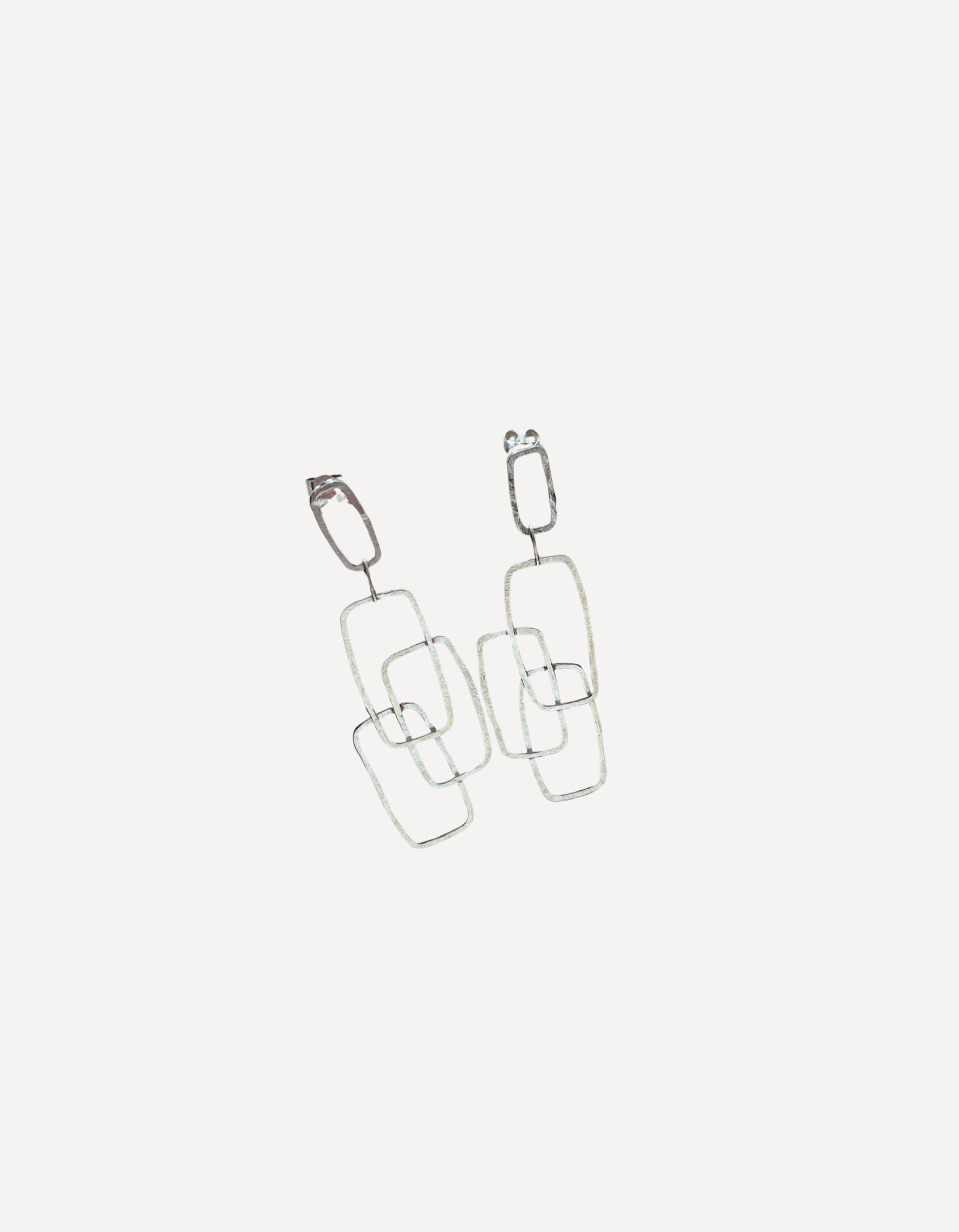 Monolith statement open rectangle drop earrings - Lucy Spink - Beside The Wave