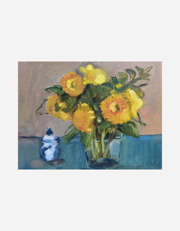 Sunflowers and Blue