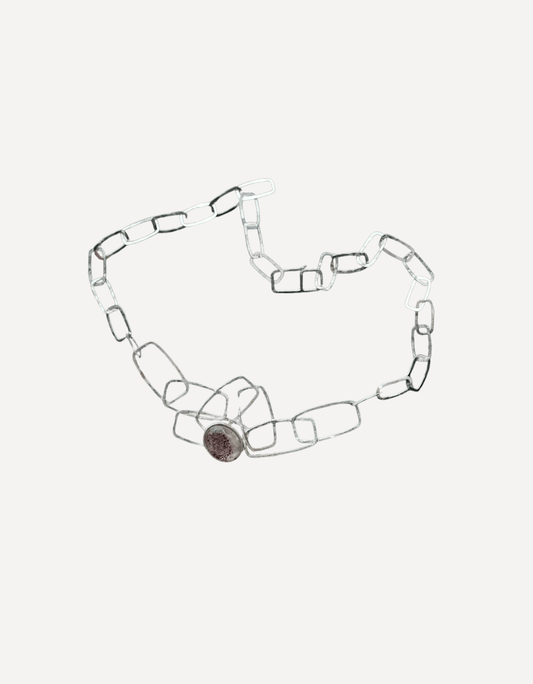 Necklace with Disco Quartz Oval - Lucy Spink - Beside The Wave