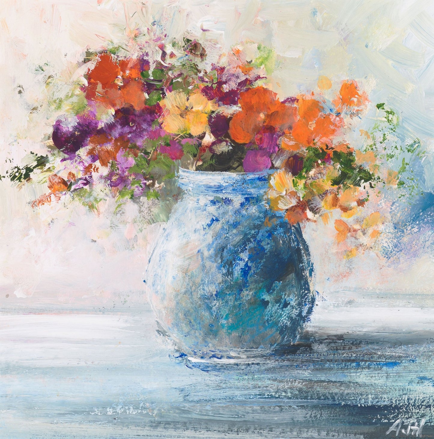 Pansies and a Vintage Pot - Amanda Hoskin - Beside The Wave