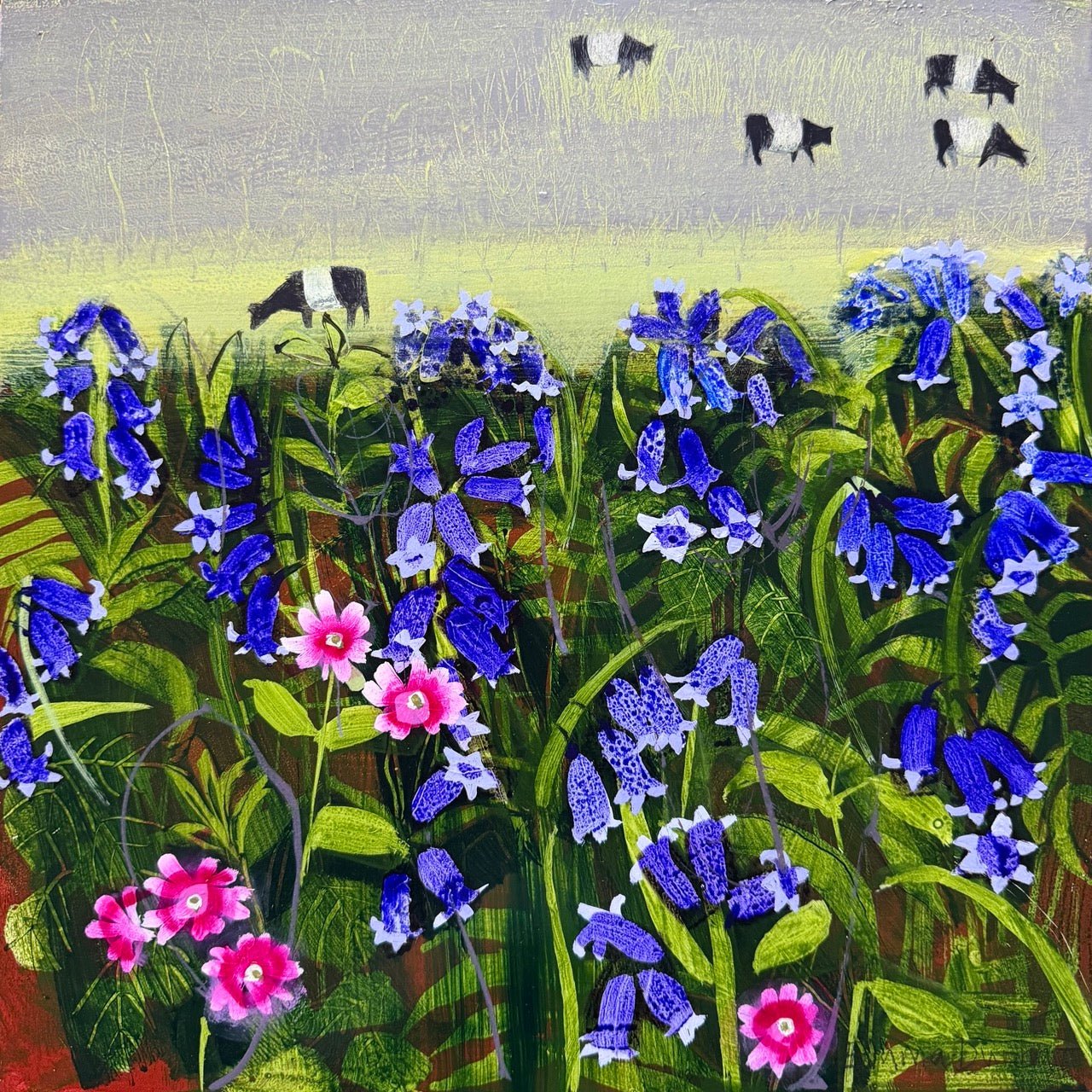 Penwith Cows, Bluebells and Campions-Emma Dunbar-Beside The Wave