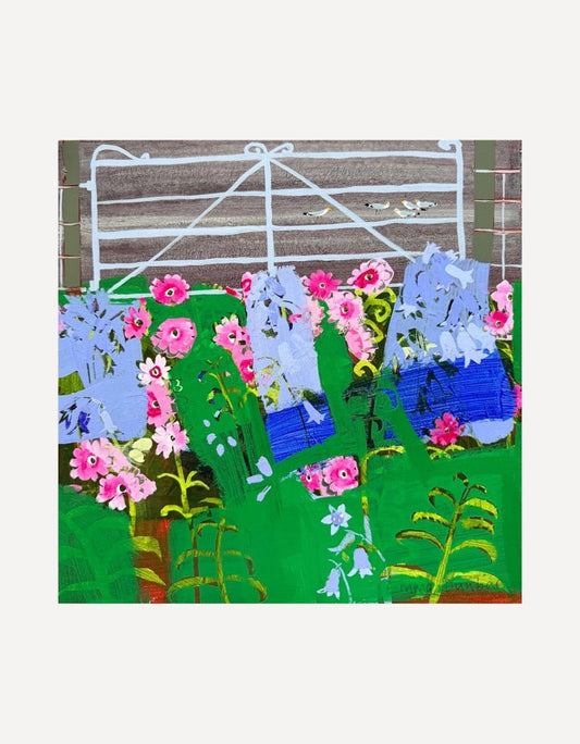 Pink Campions & Bluebells in a gateway-Emma Dunbar-Beside The Wave
