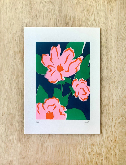 Pink Wild Roses Floral - Alice Charman - Beside The Wave