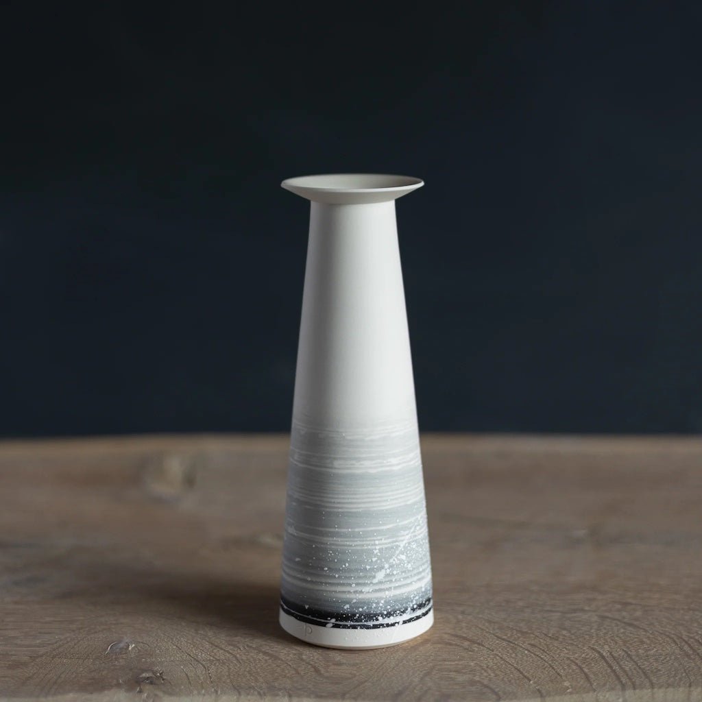 Porcelain Budvase with Flared Neck (Winter Shore) - Steve Smith - Beside The Wave