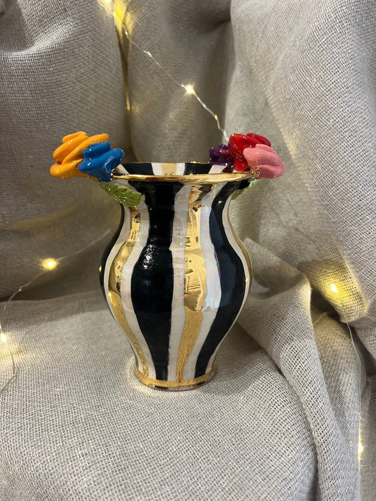 Posy Vase (Black & Gold) - Mary - Rose Young - Beside The Wave