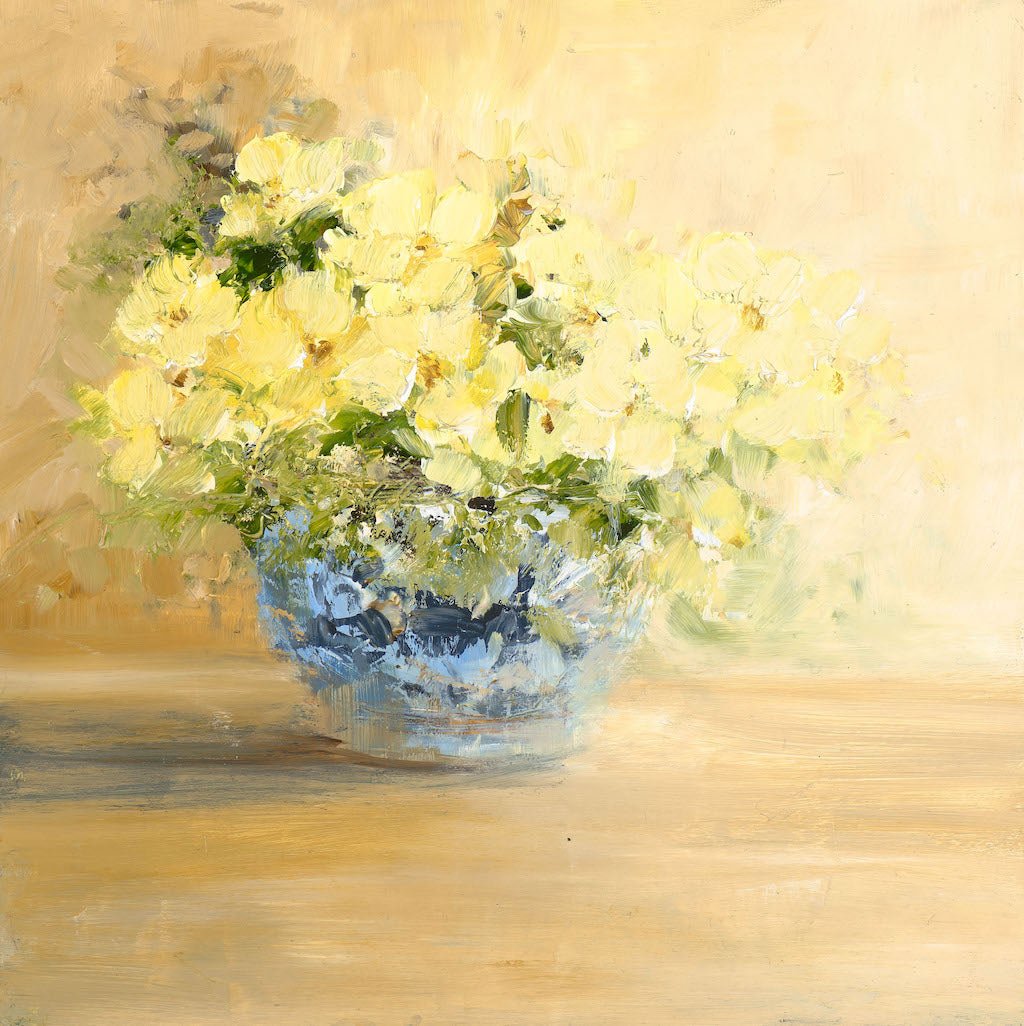 Primroses in a Vintage Pot - Amanda Hoskin - Beside The Wave