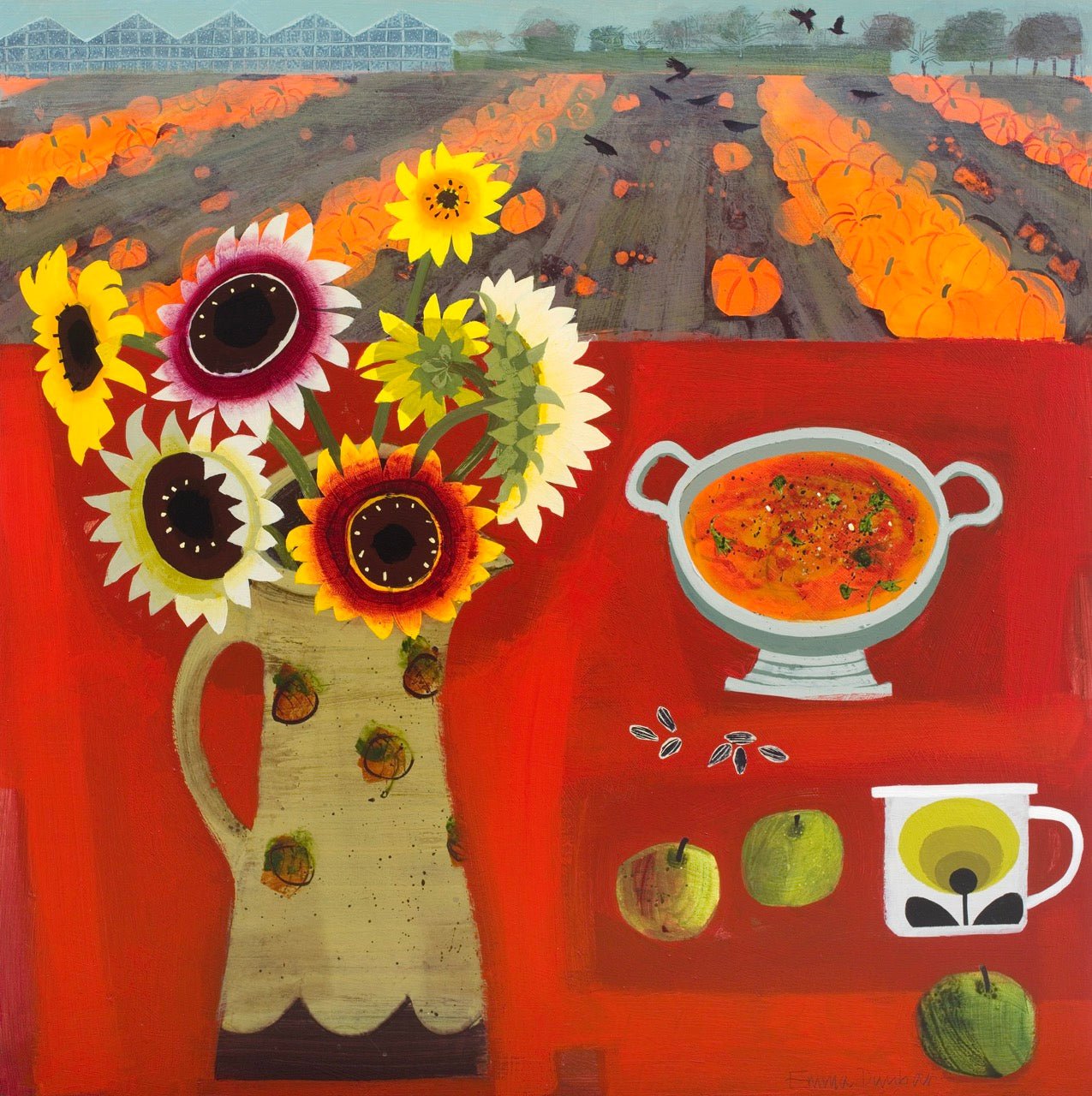 Pumpkin Soup and Sunflowers-Emma Dunbar-Beside The Wave