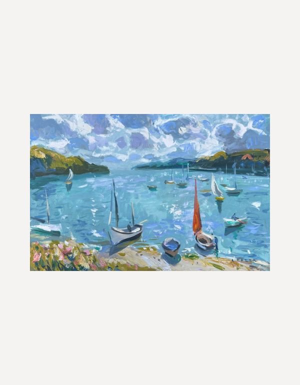 Ready to Sail, Blustery Morning, Helford Passage - Andrew Tozer - Beside The Wave