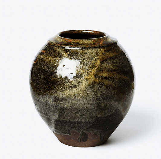 Red Grogged Stoneware Tsubo Jar - Andrew Knee - Beside The Wave