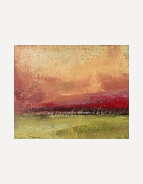Red Sky, feilds near the Helford-Benjamin Warner-Beside The Wave