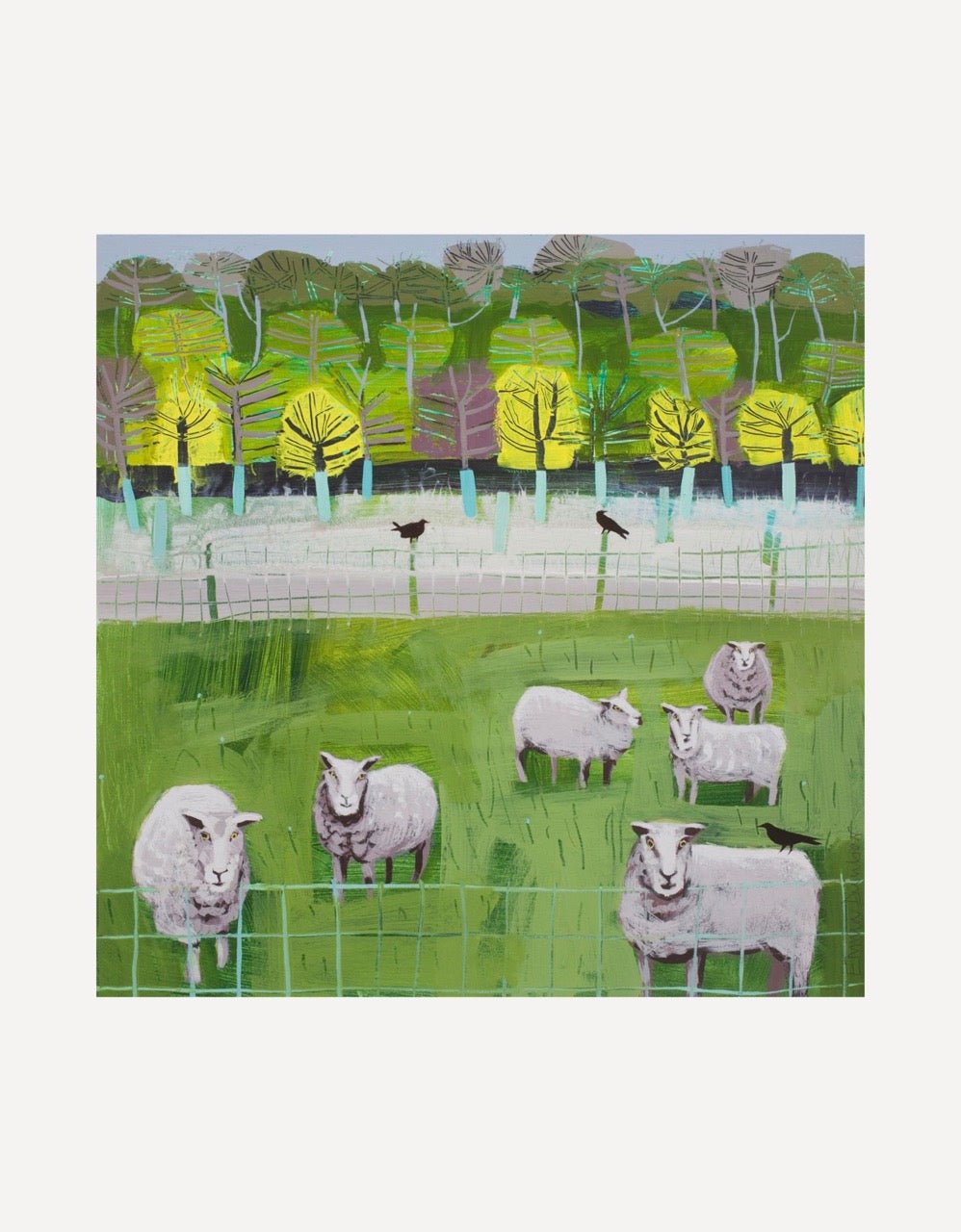 RESERVED Curious Sheep & Crows-Emma Dunbar-Beside The Wave