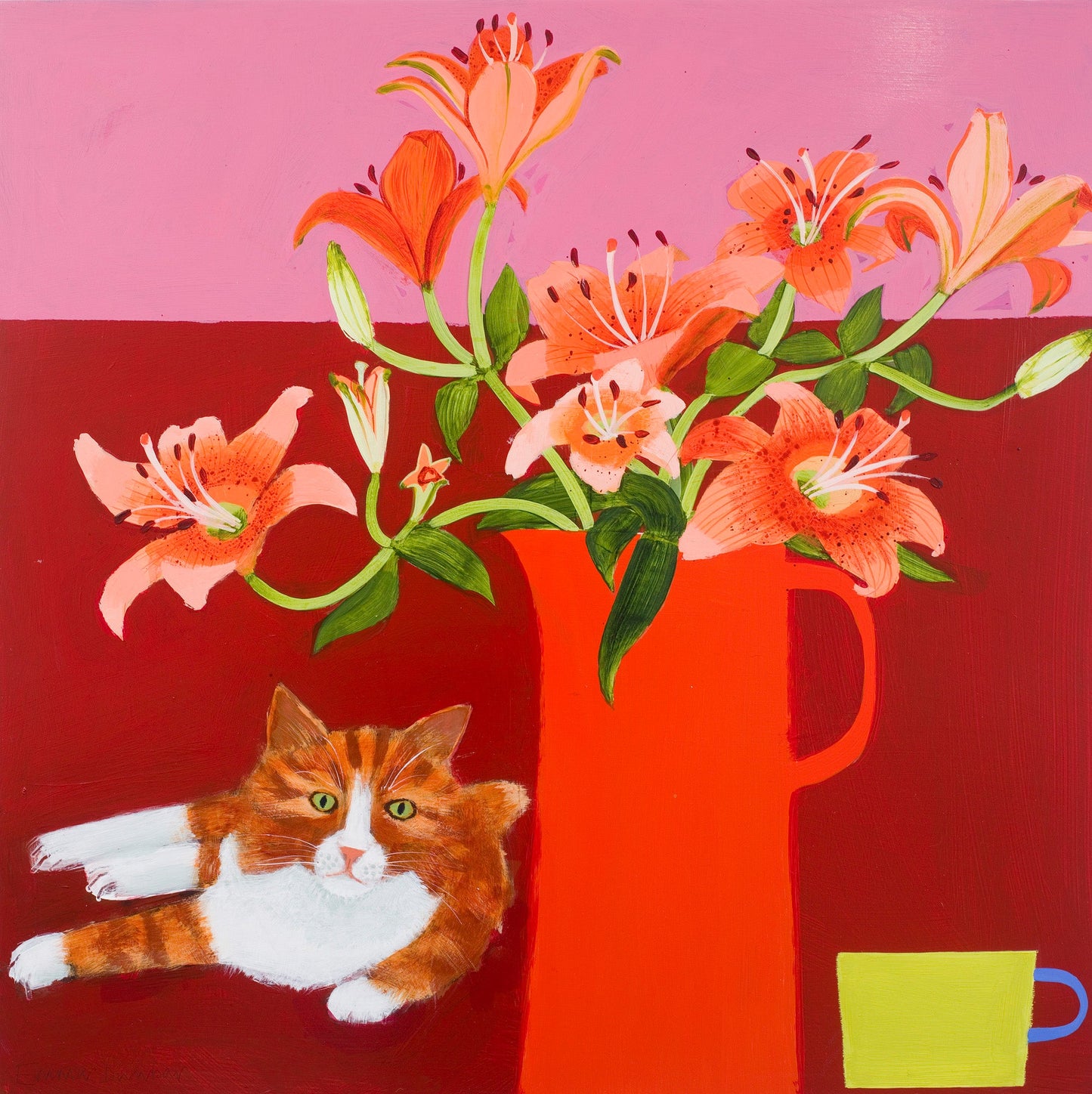 RESERVED Ginger Chap and Lillies - Emma Dunbar - Beside The Wave